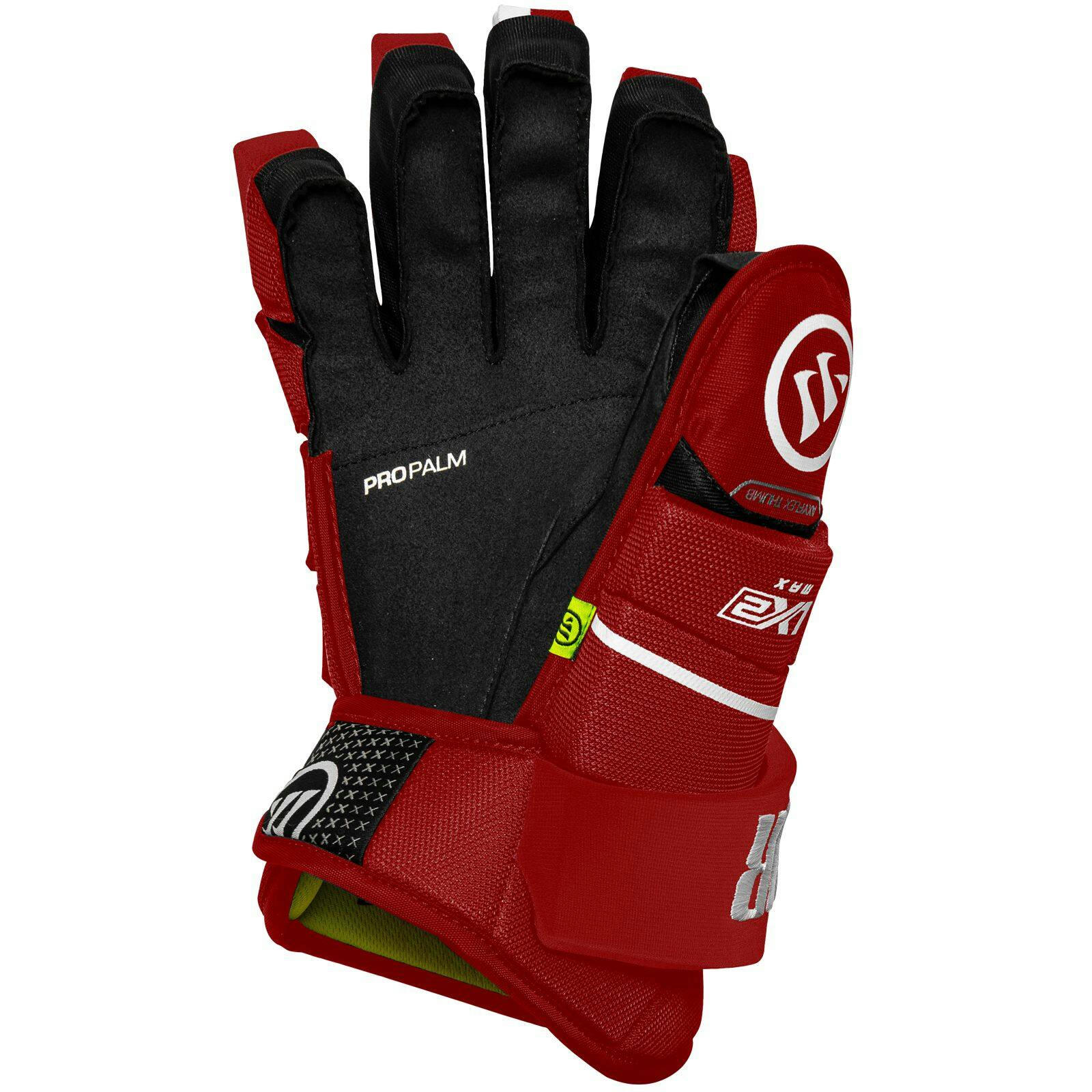 Warrior Alpha LX2 Max Hockey Gloves, Senior, Red/White, Assorted Sizes