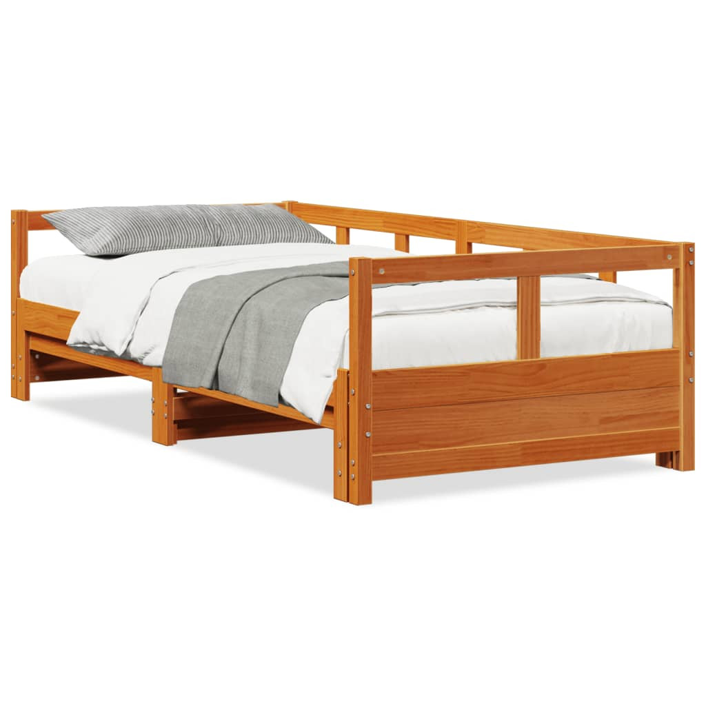 Łóżko Dzienne Sofa Rama Łóżka Drewniana Brązowa 80x200 cm