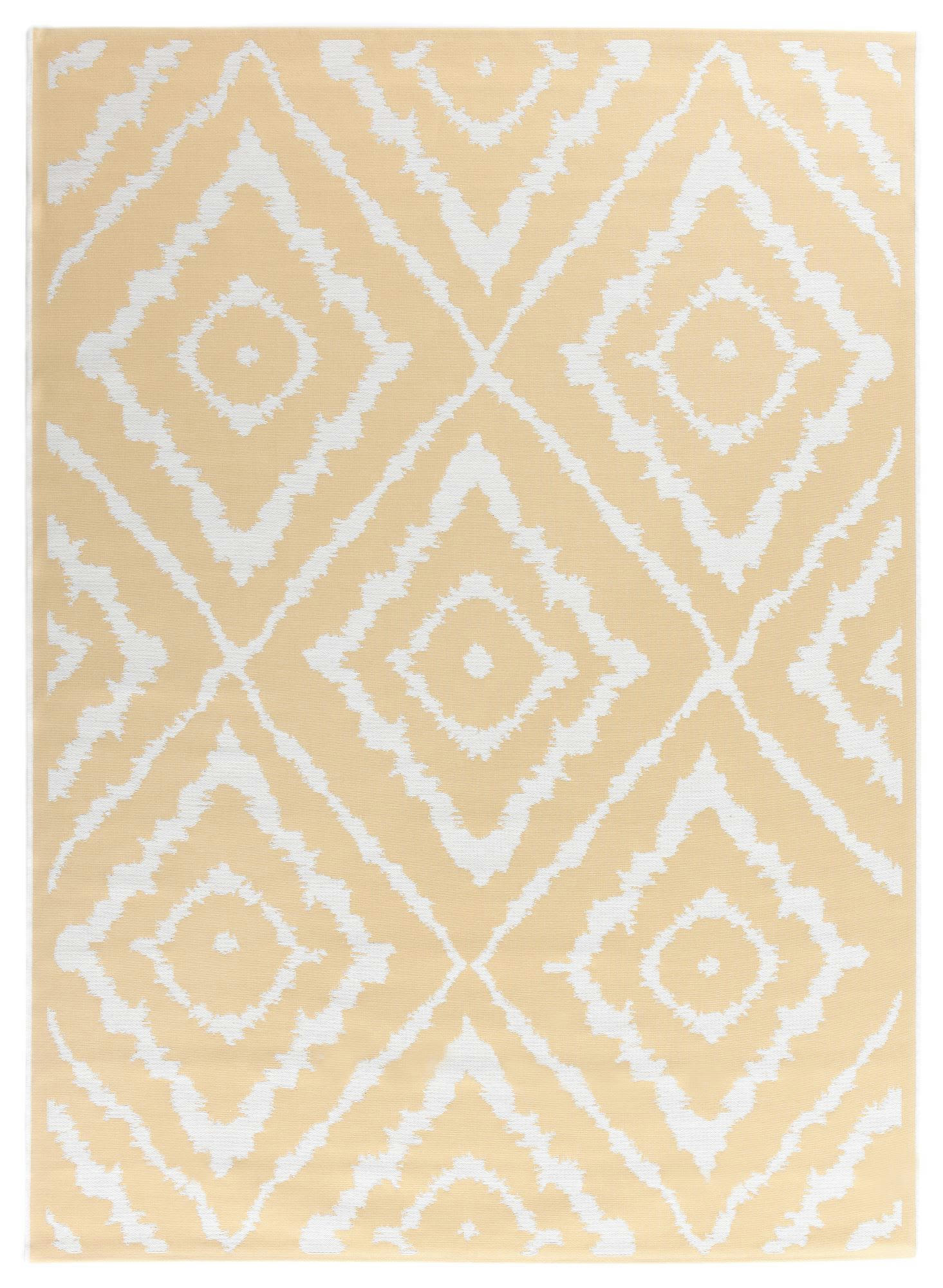 GARDEN - Tapis moderne outdoor d'extérieur tissé plat jaune 70x120