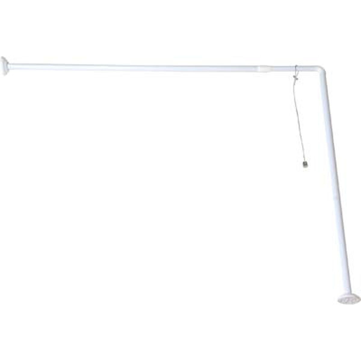 Uchwyt do zasłon prysznicowych 94-180 cm Aluminiowy Biały