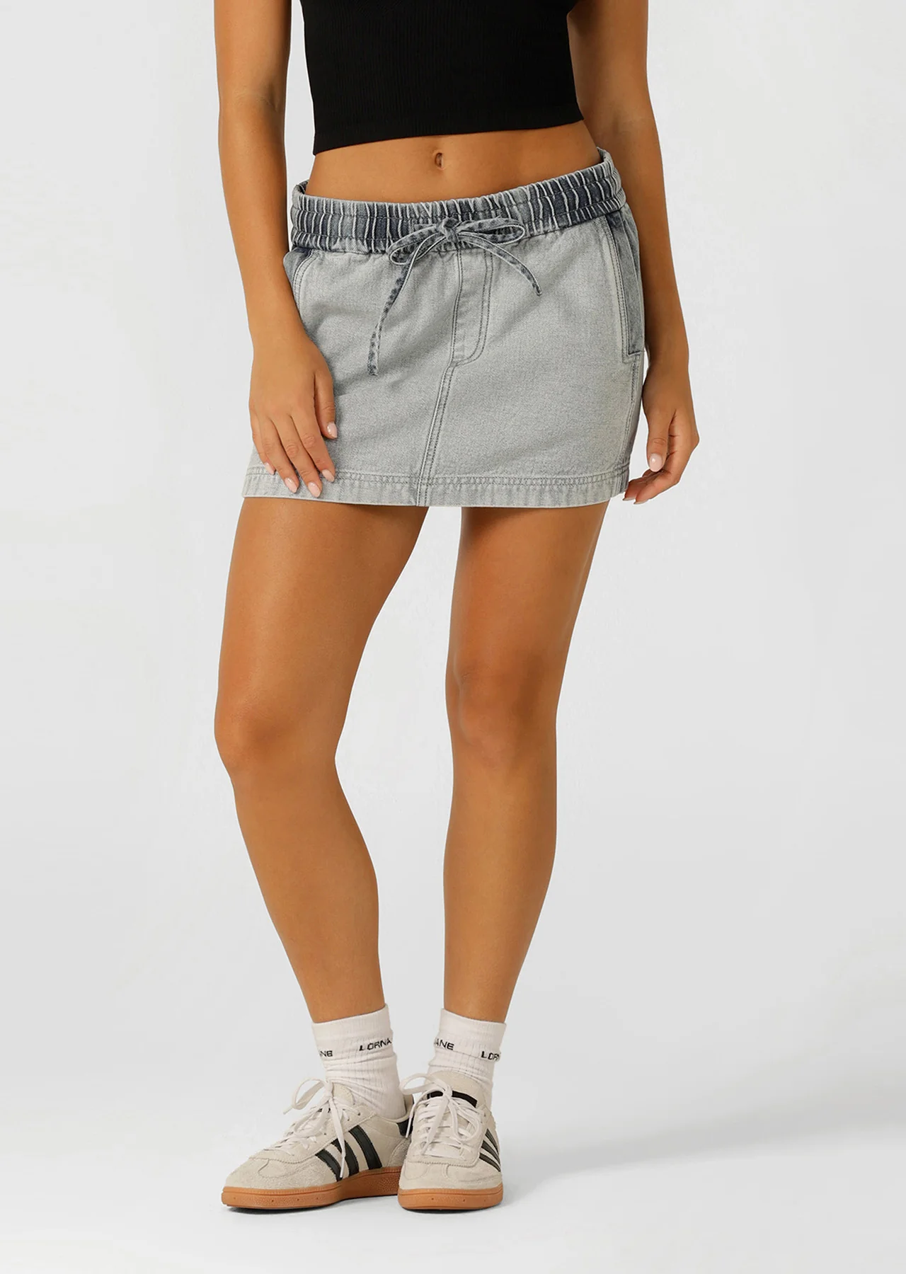 Two Tone Denim Flashdance Skirt