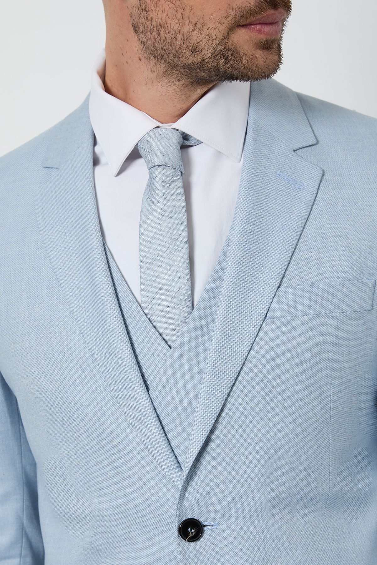 Burton Light Blue Tweed Look Tie