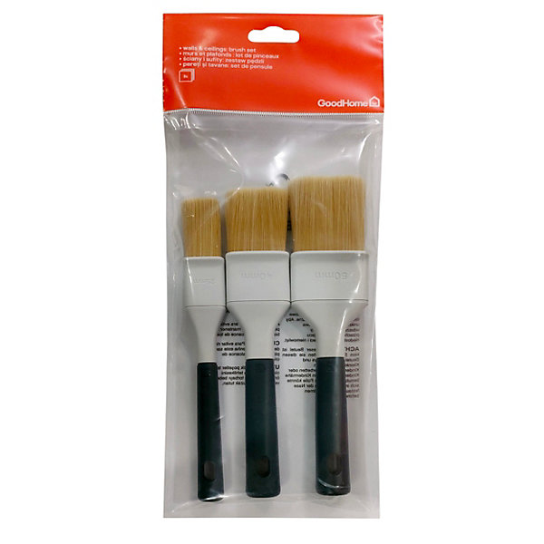 Lot 3 pinceaux plats mur et plafond GoodHome