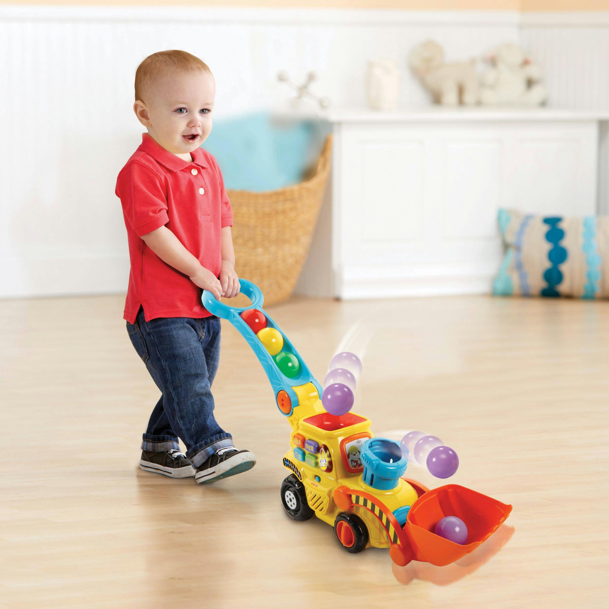 Vtech Pop-a-balls Push & Pop Bulldozer Learning Toy w/ Sound For Toddlers, Ages 12m+