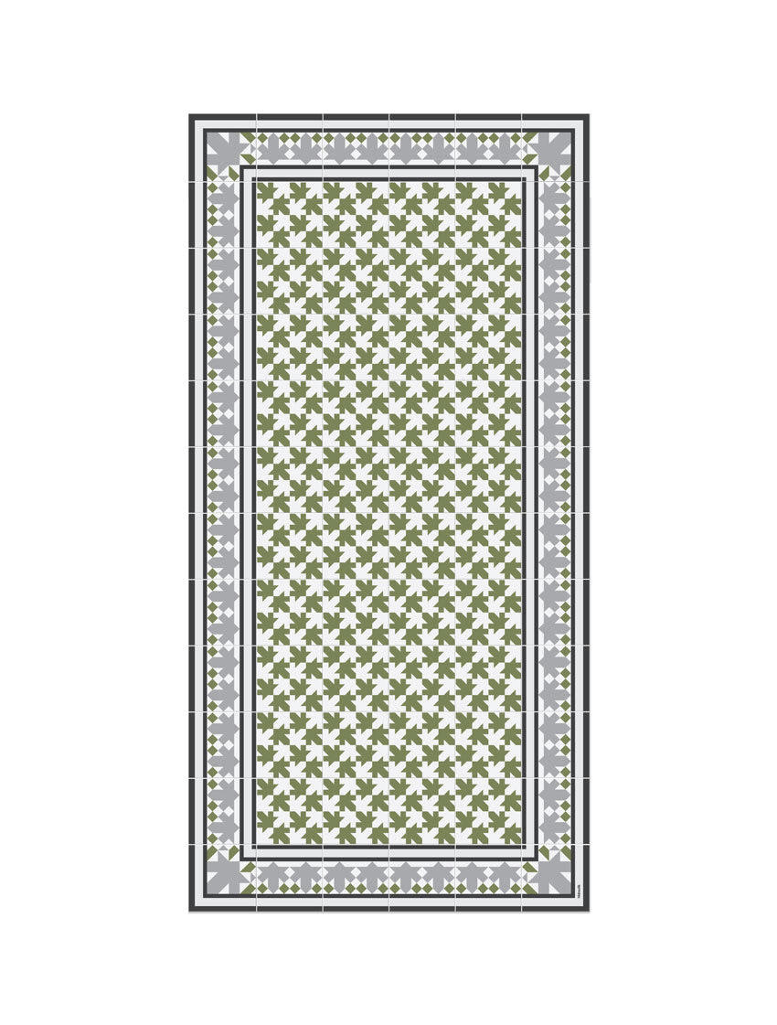 BARCELONE - Tapis en vinyle Petritxol vert 60x120
