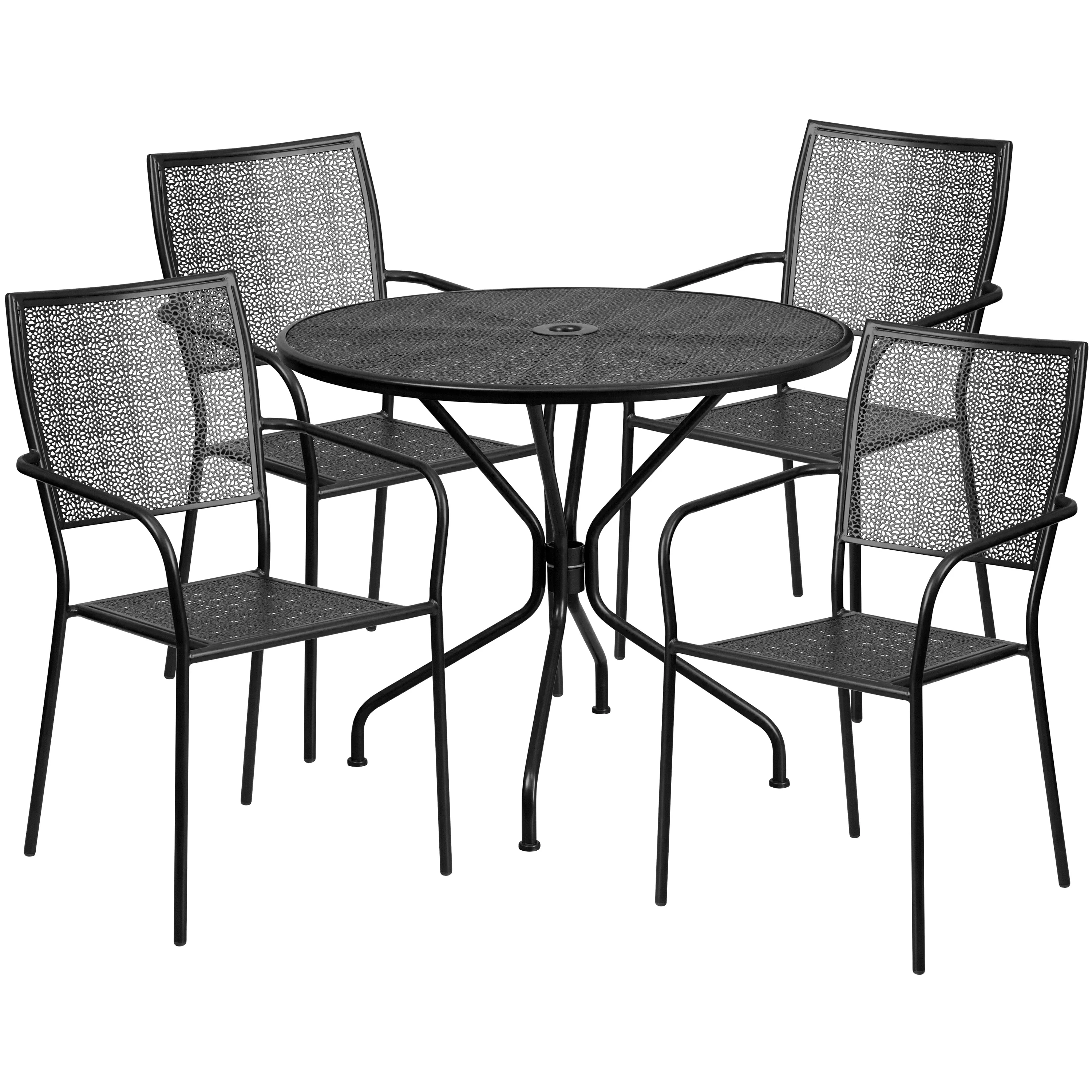 Steel 5-piece 35.25-inch Round Indoor-Outdoor Dining Set