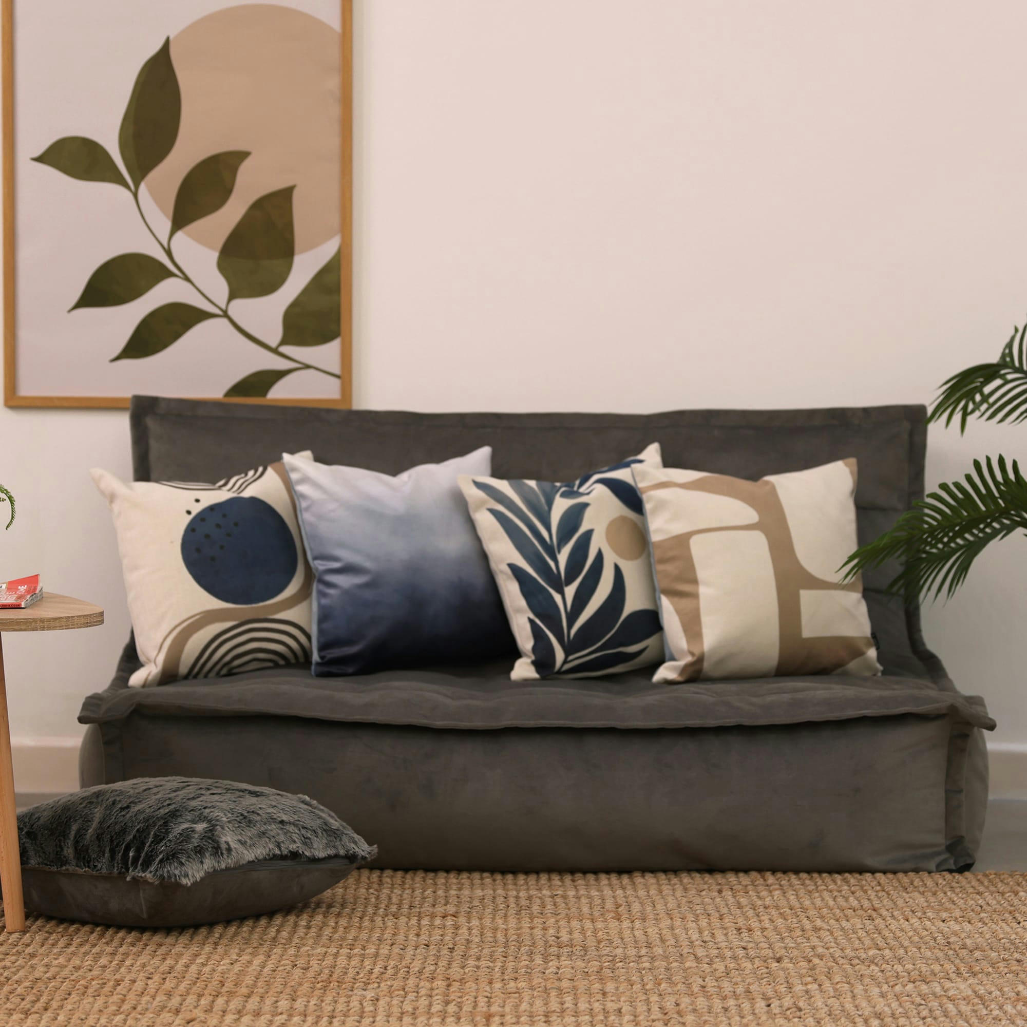 - Coussin à imprimé cercles beige/naturel