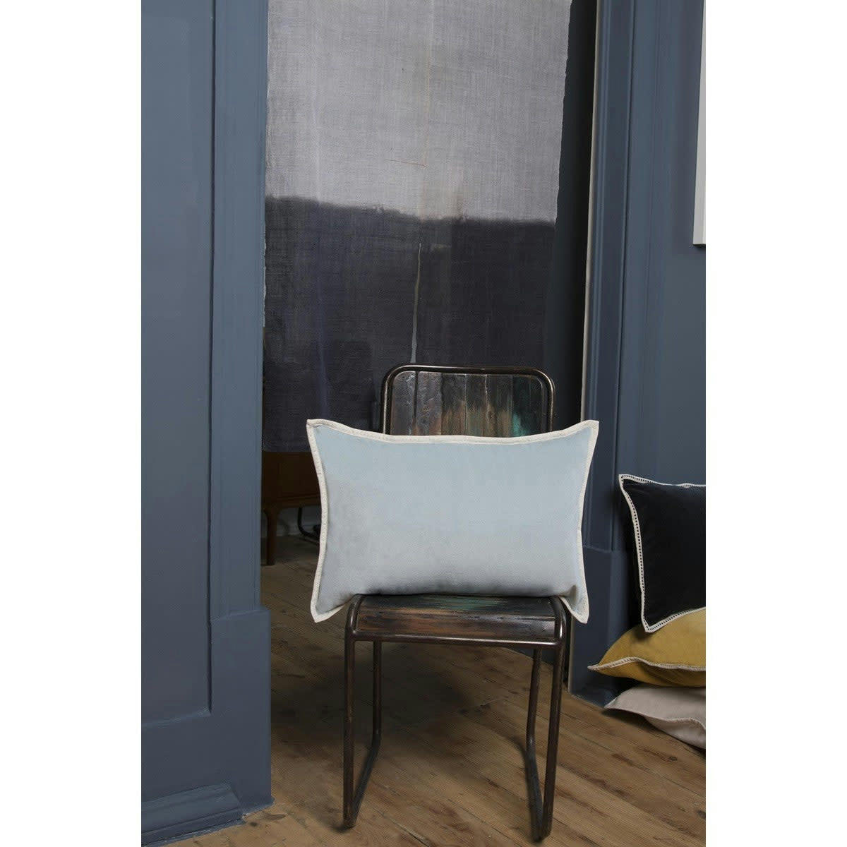 ERIN - Housse de coussin velours de coton  60x40 vert céladon