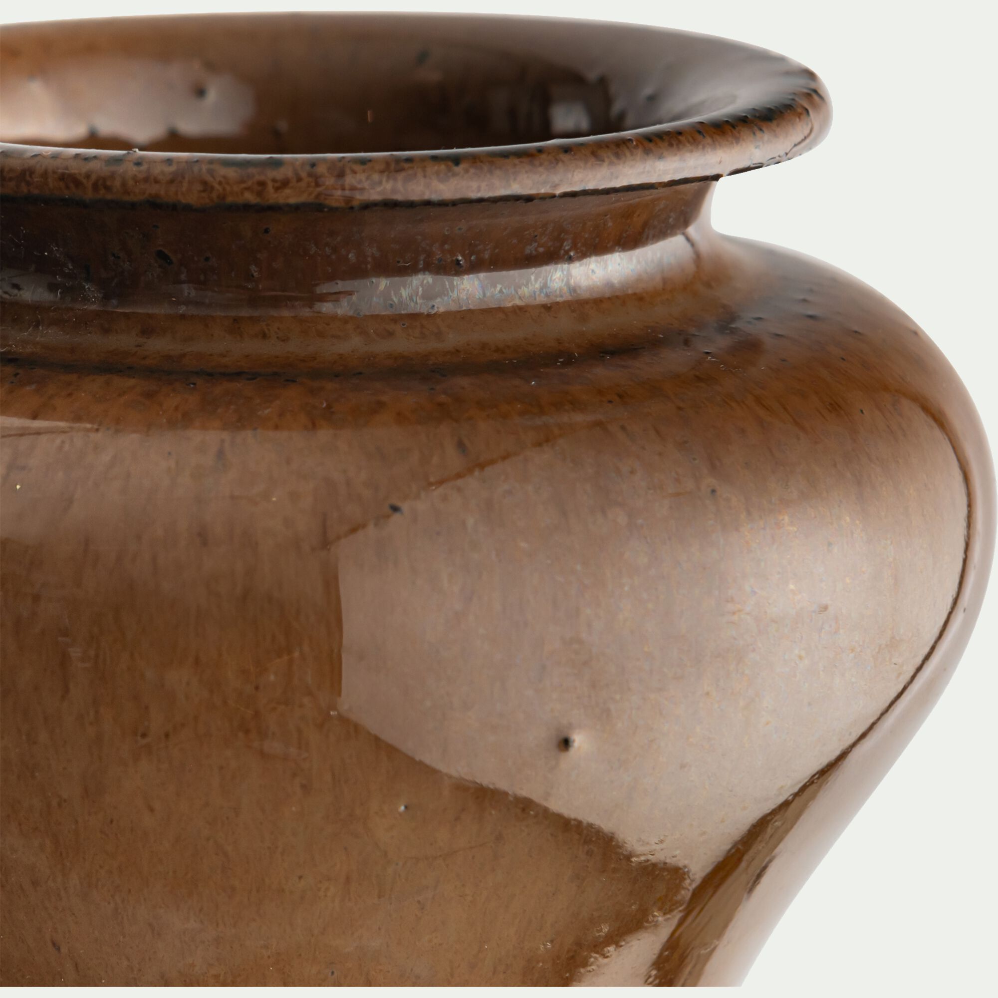 ROMINOA - Vase classique en faïence H8,5cm - marron