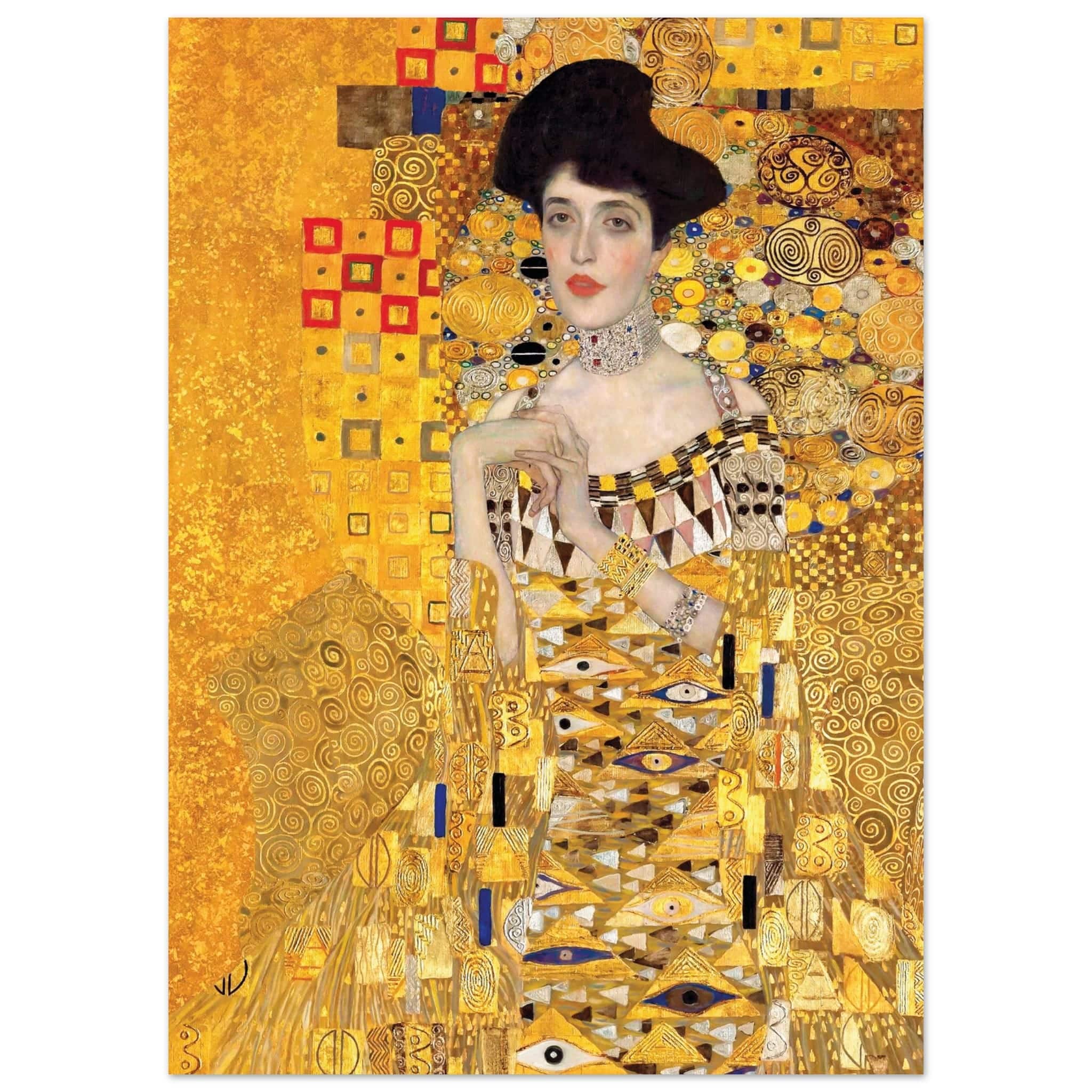 Artfulprints Poster Gustav Klimt - Portrait of Adele Bloch-Bauer I  - 50x70 cm - Geel