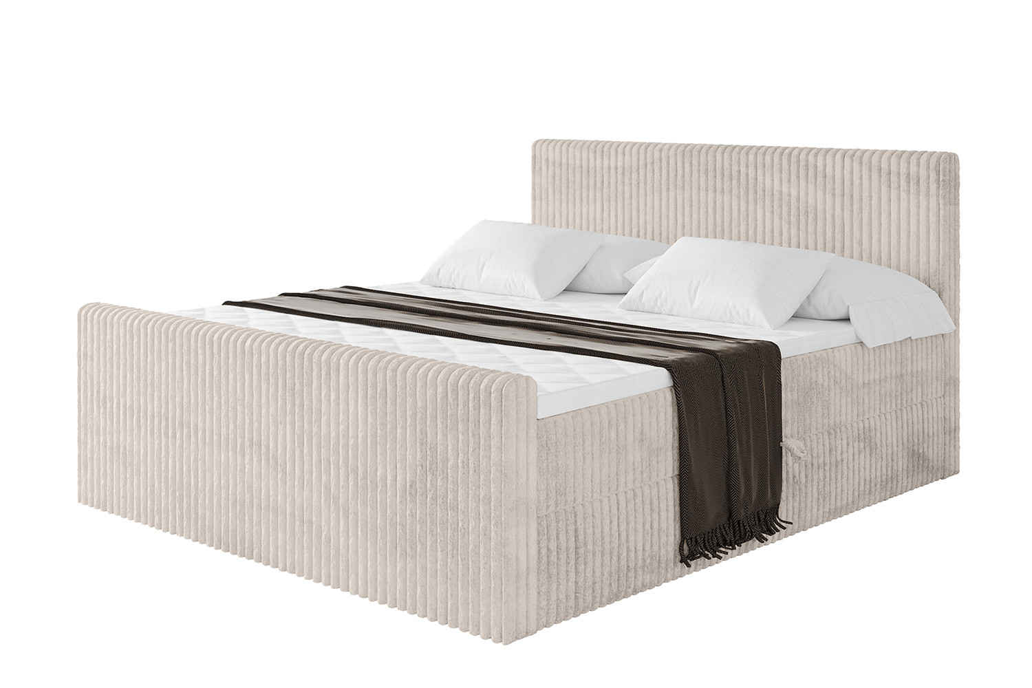 Łóżko kontynentalne z pojemnikiem i materacem H4 TOLO-Z - 120x200cm