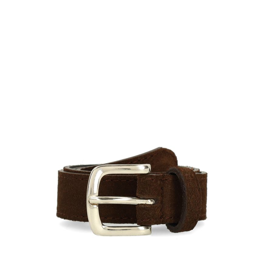 Manfield Donker bruine suède riem