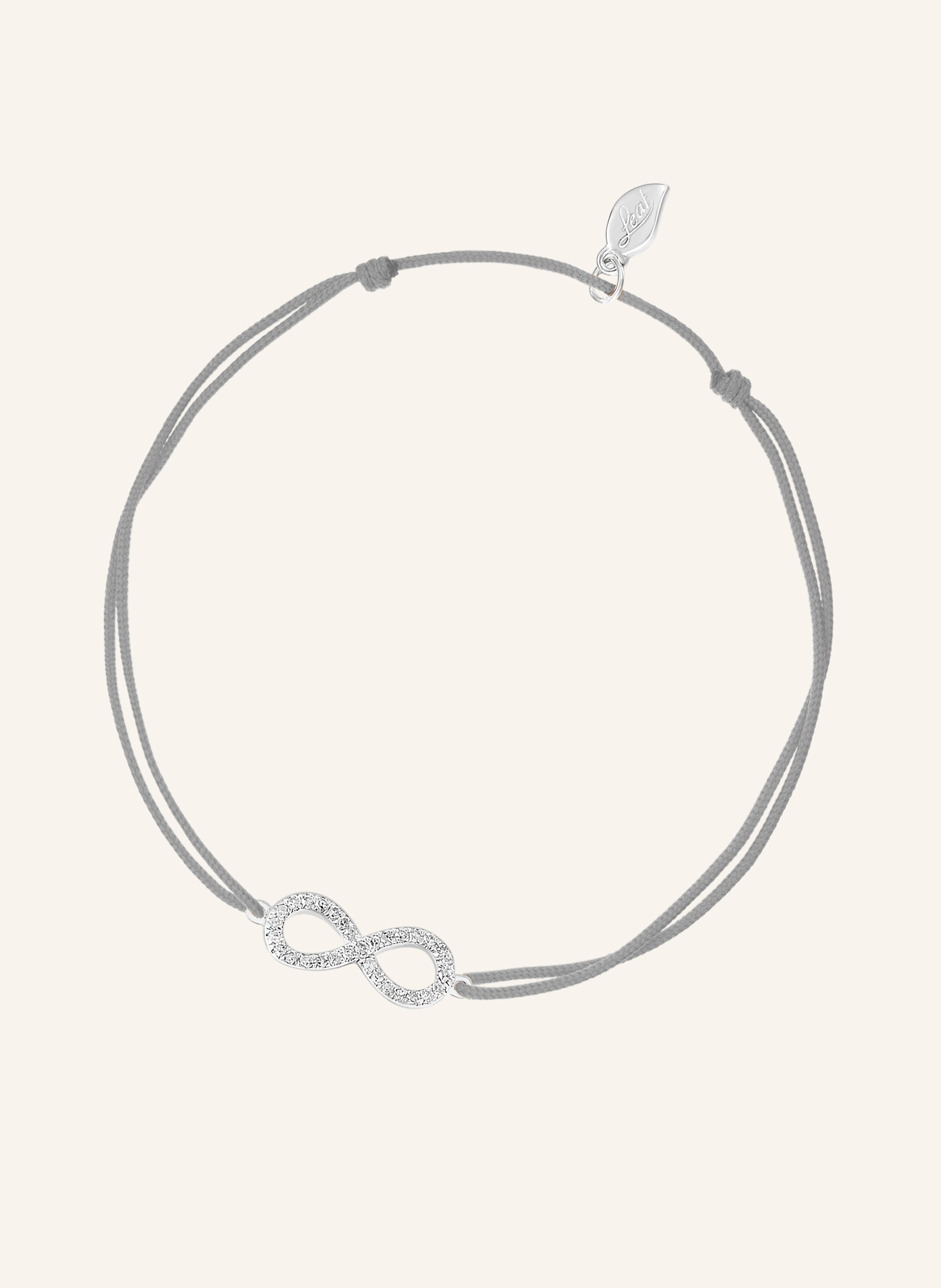 Leaf Freundschaftsarmband INFINITY aus 18 Karat Weißgold mit Diamanten