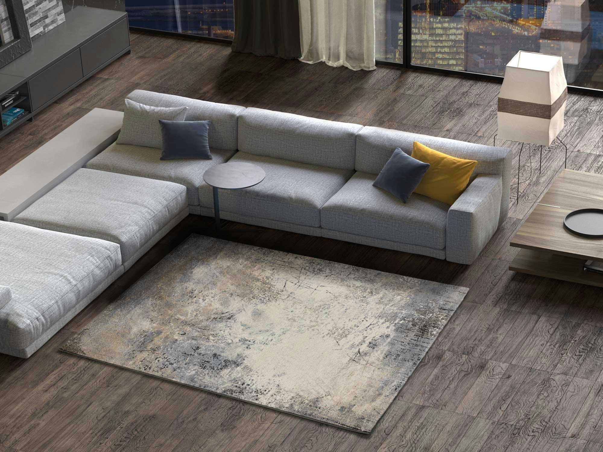 BEIRE - Tapis abstrait en beige, 080X150 cm