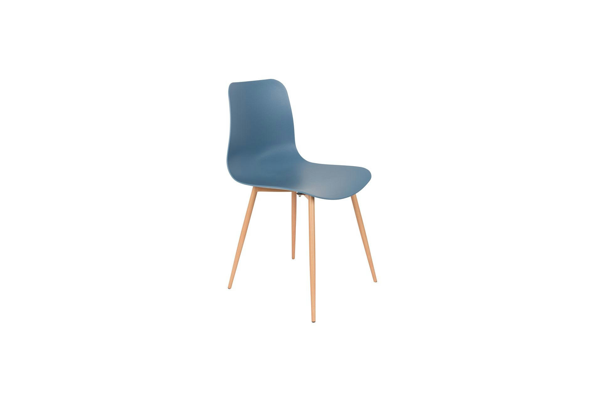 LEON - Chaise en polypropylène bleu