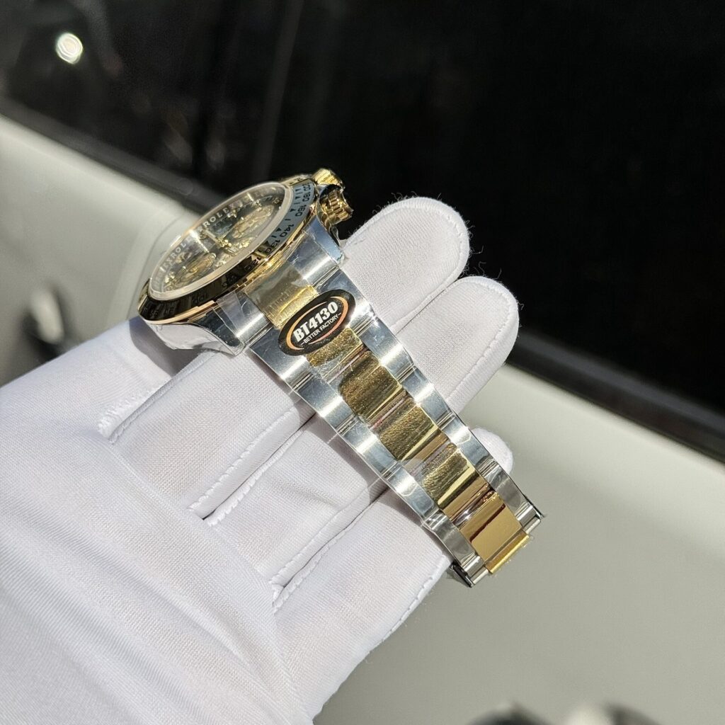 Rolex Daytona SS/YG Plated Dark MOP Dial With Diamonds 40mm Oyster Super Clone