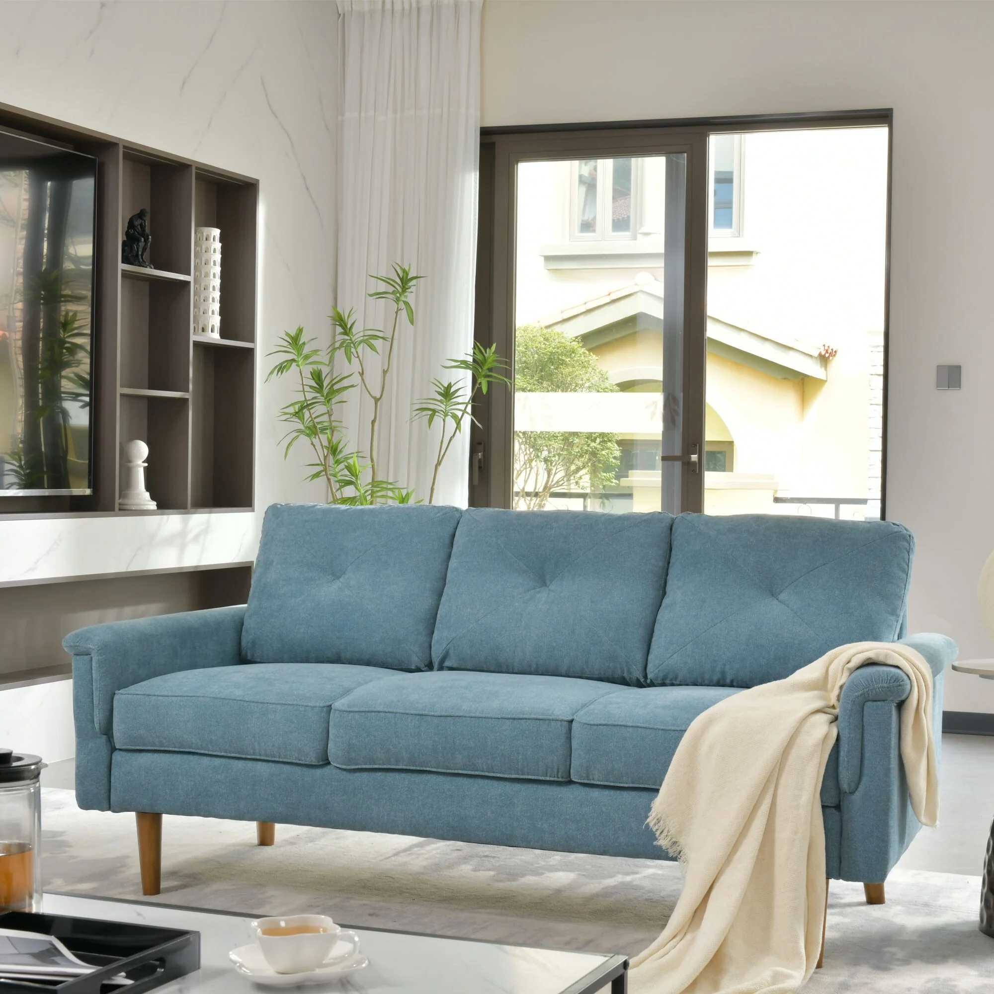 OVIOS Rive Design Cushion Wood Leg Indoor Sofa