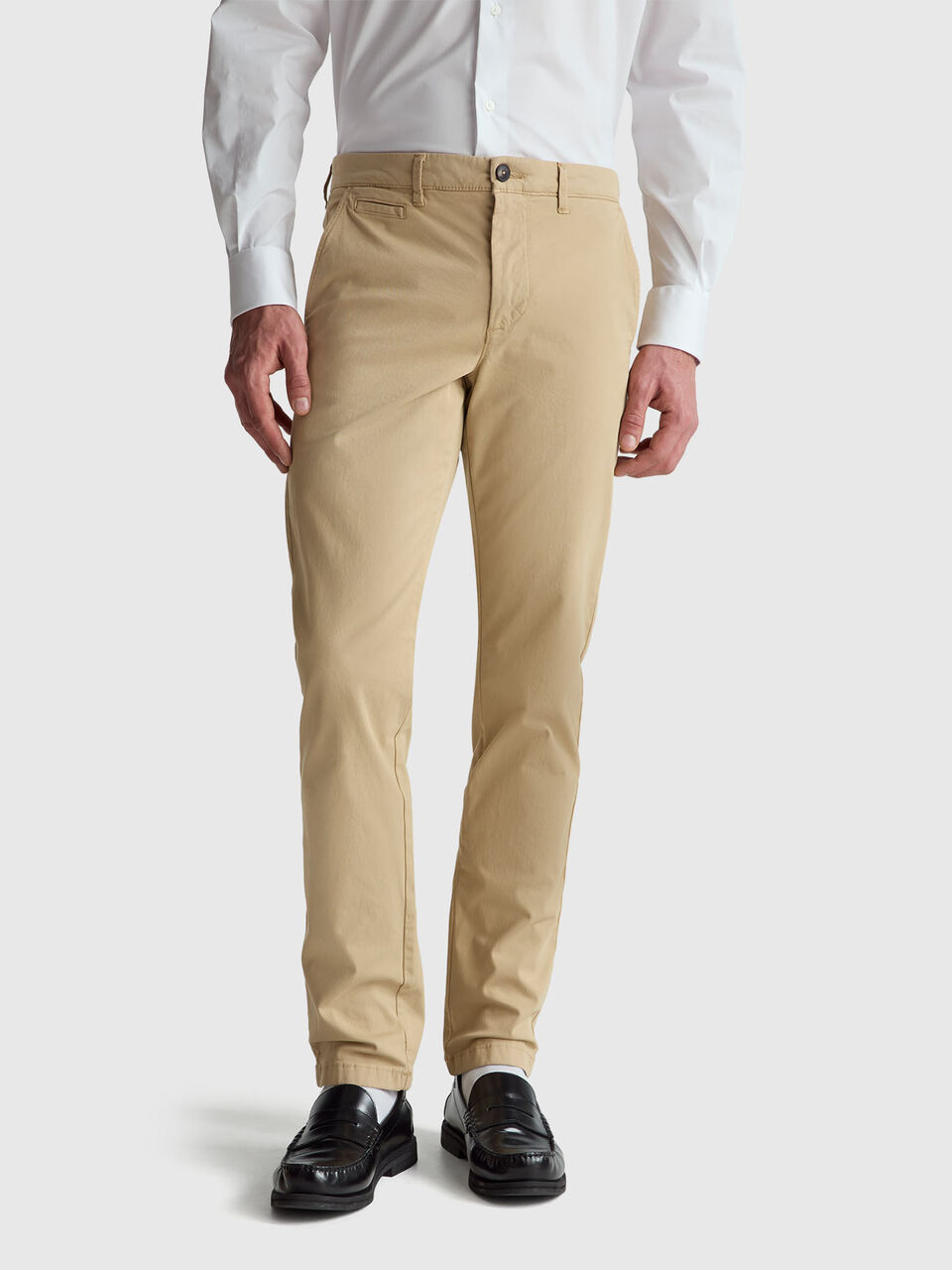 Beige slim fit chinos