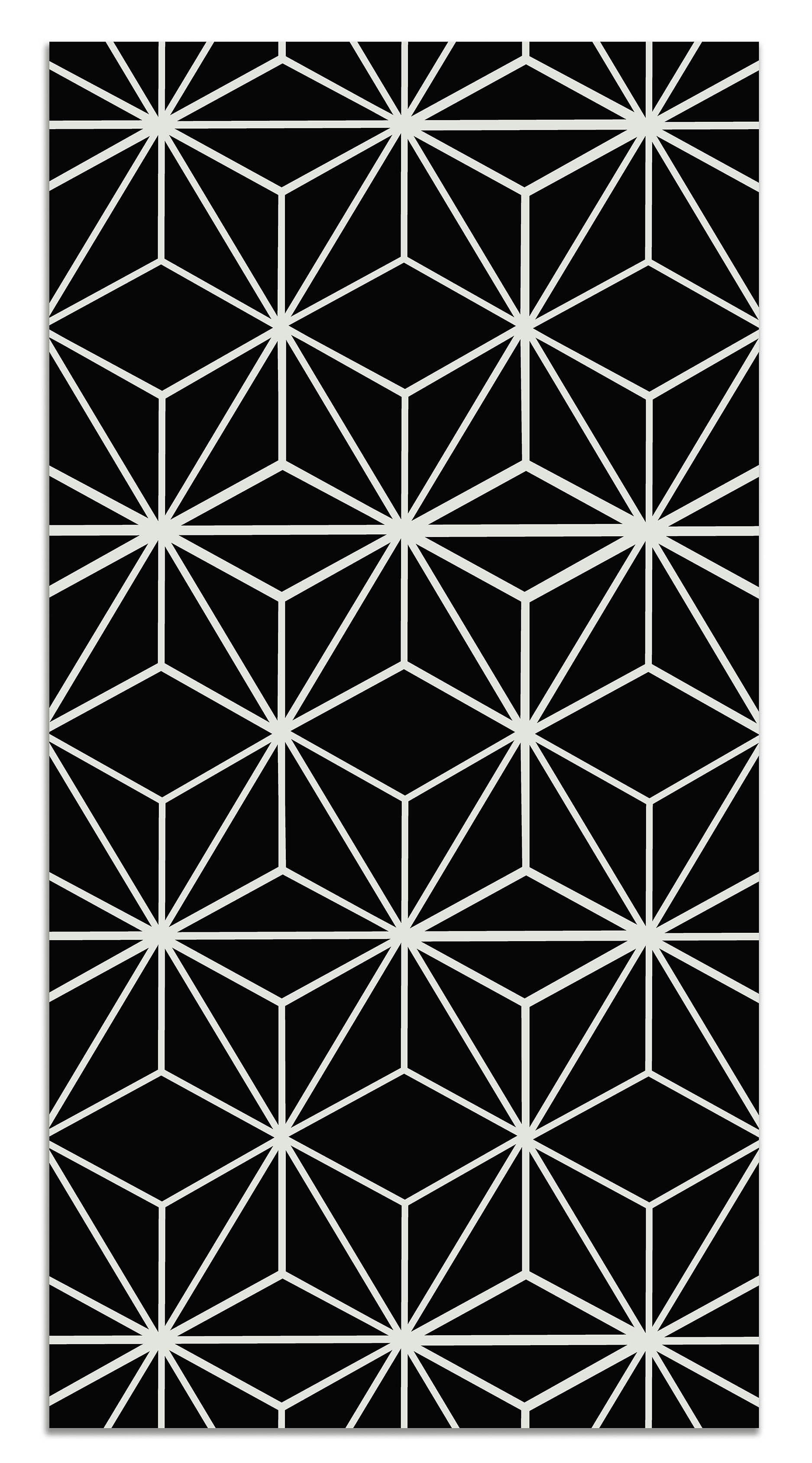 - Tapis vinyle lignes d'étoiles noirs 120x170cm