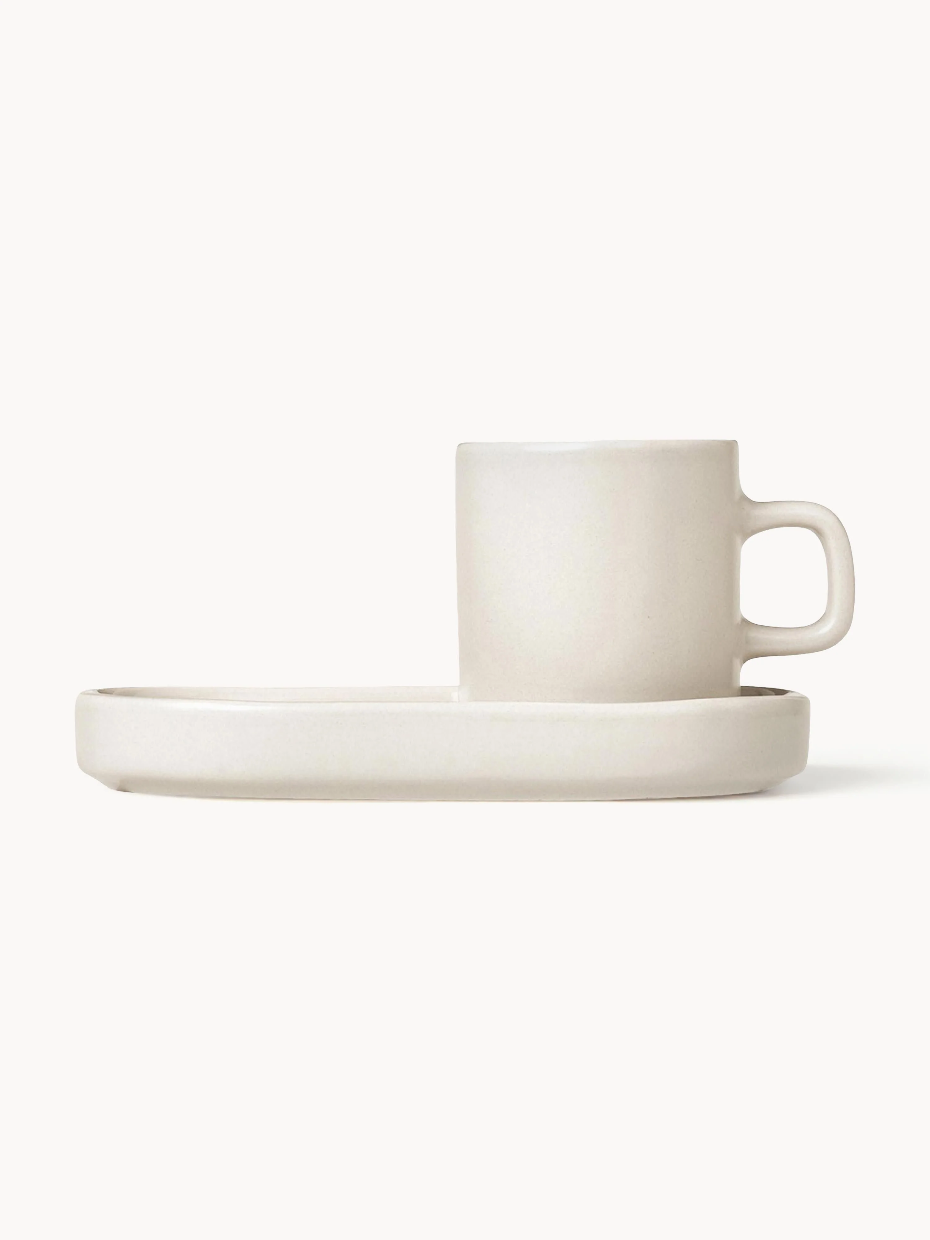 Espressotassen Pilar mit Untertassen, 2er-Set