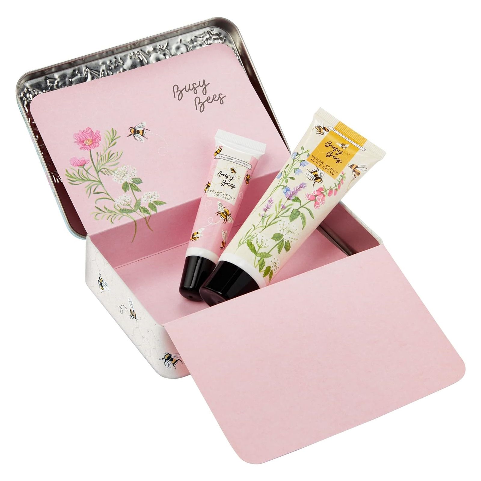 Heathcote & Ivory Busy Bees Vegan Honey Hand & Lip Tin Set