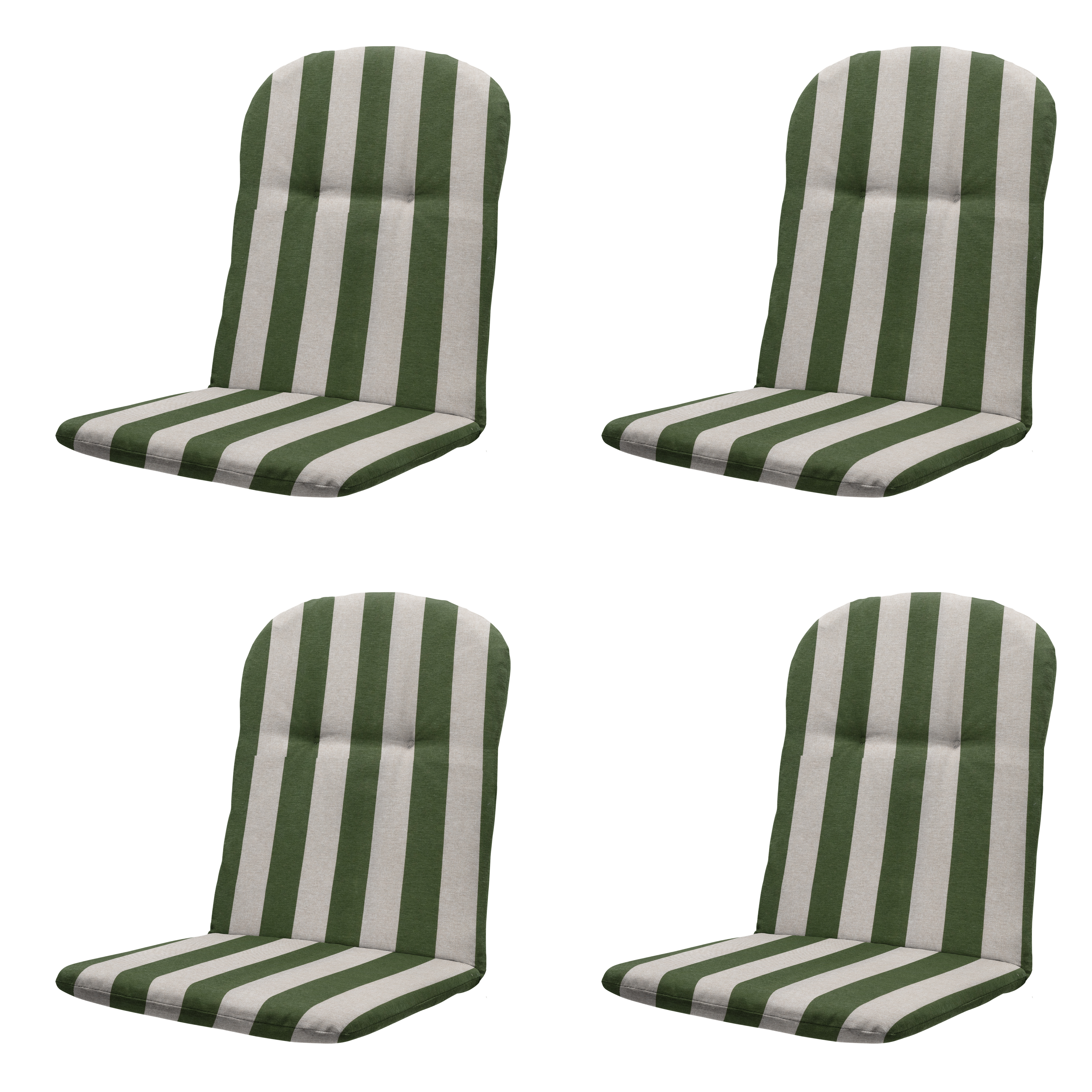Madison kuipstoelkussen hoge rug Amora - groen - 45x45x3,5cm - set van 4