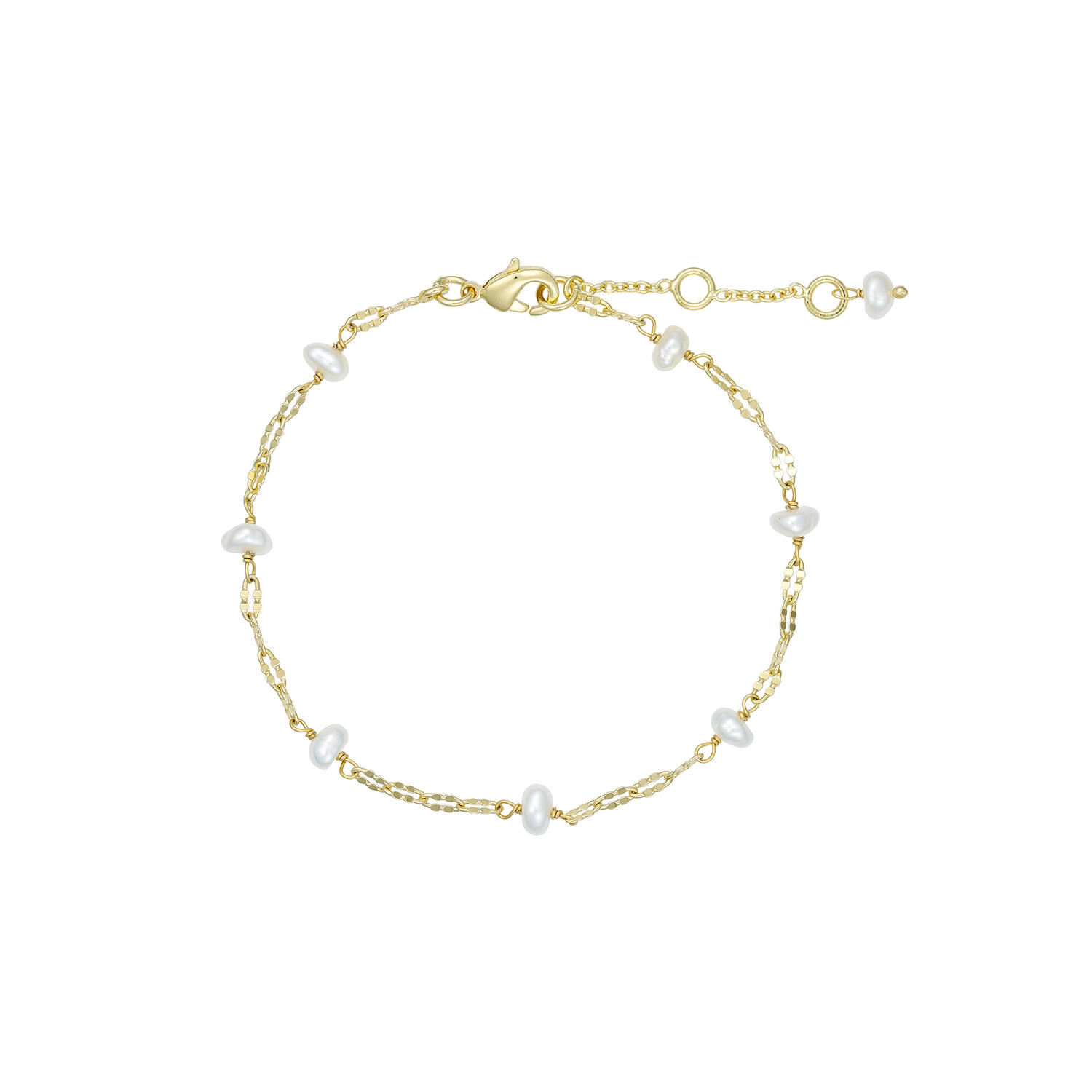 Lina armb&aring;nd, guldbelagt/white pearls