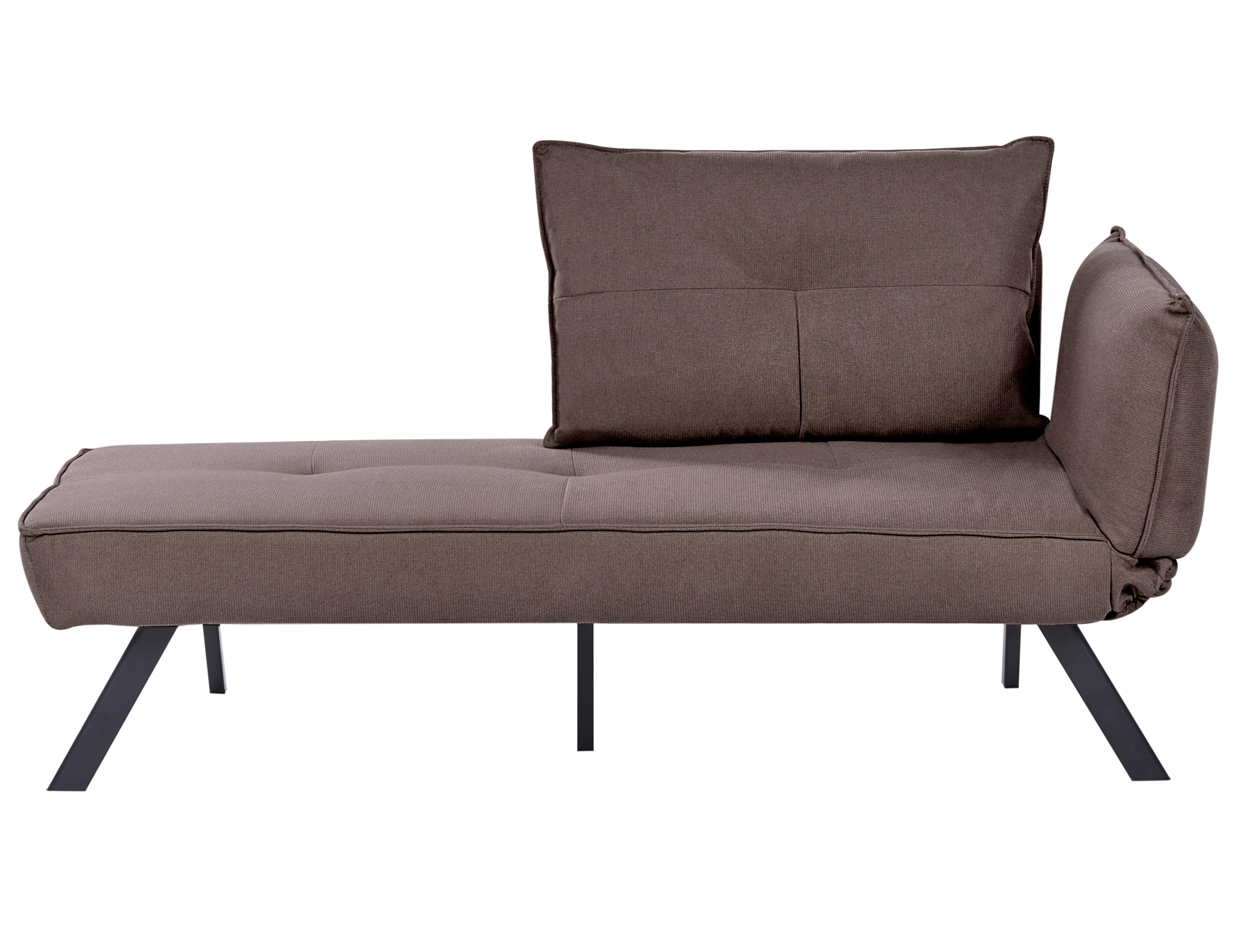 Left-Hand Chaise Longue ROCAMADOUR Fabric Brown