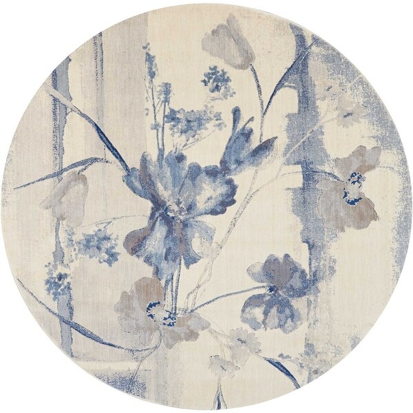 Nourison Somerset Vintage Watercolor Floral Pattern Area Rug