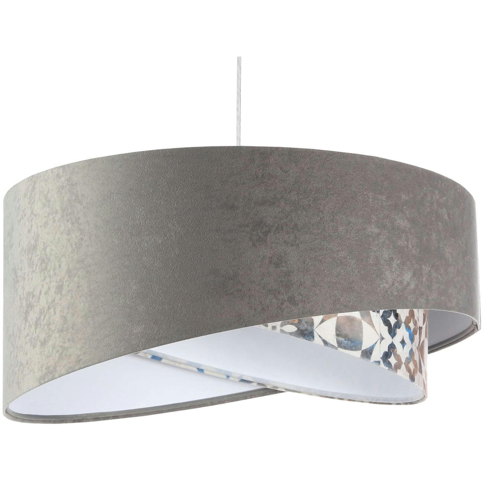 ASYMETRIC - Suspension Tissu Gris 50x50x25 cm