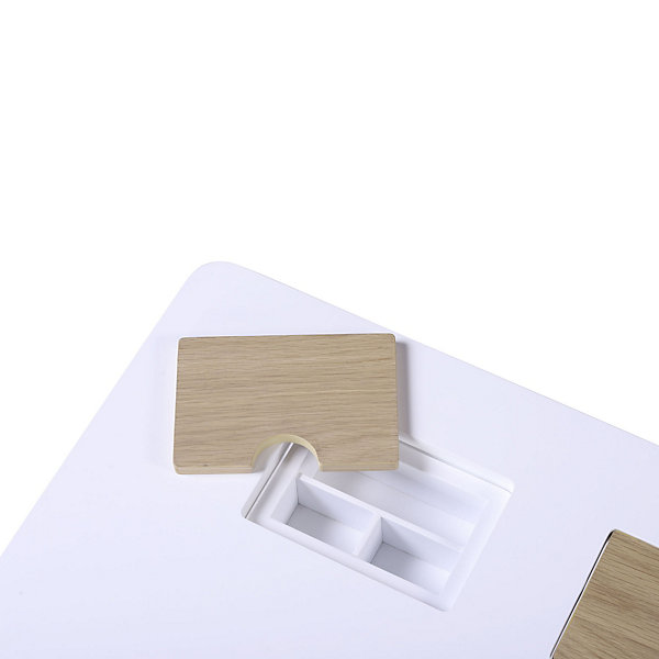 Bureau scandinave blanc et effet bois l. 120 cm Homesight Mobox