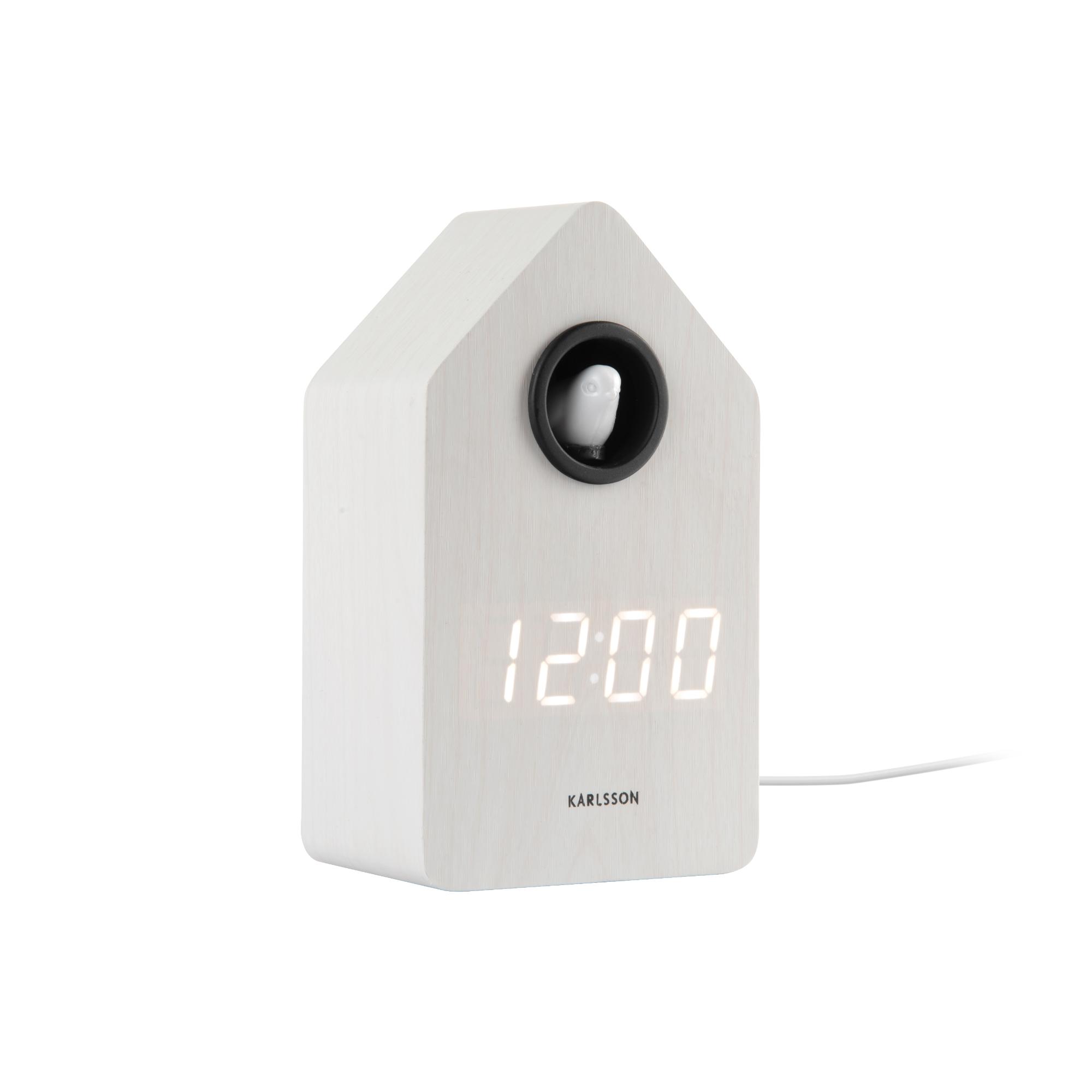 Karlsson wekker Cuckoo LED - wit - 6x9x15.3cm
