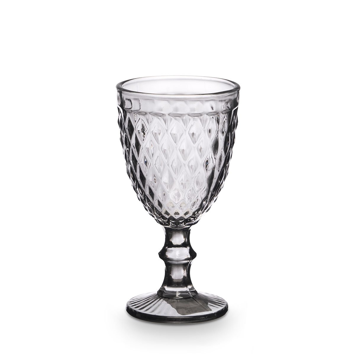 Copo De Água Diamante Cinza Com Pé 34cl