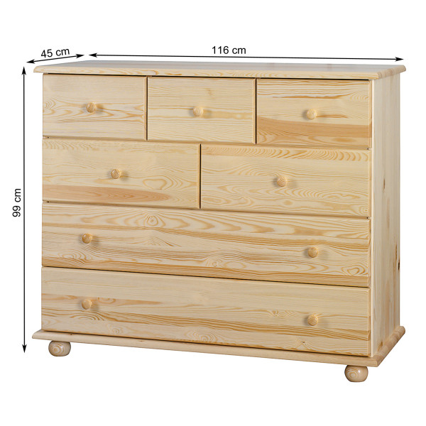 Komoda drewniana ANNA CLASSIC, kolor sosnowy