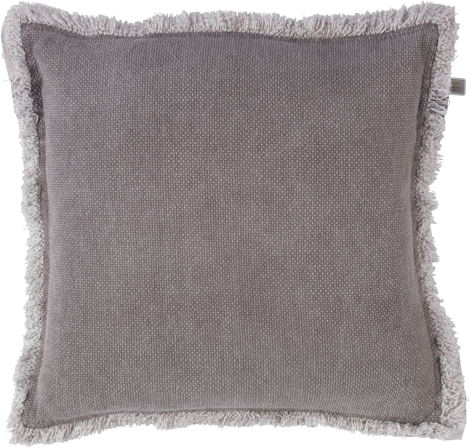 BURTO - Kussenhoes 60x60 cm - gewassen katoen - Driftwood - taupe