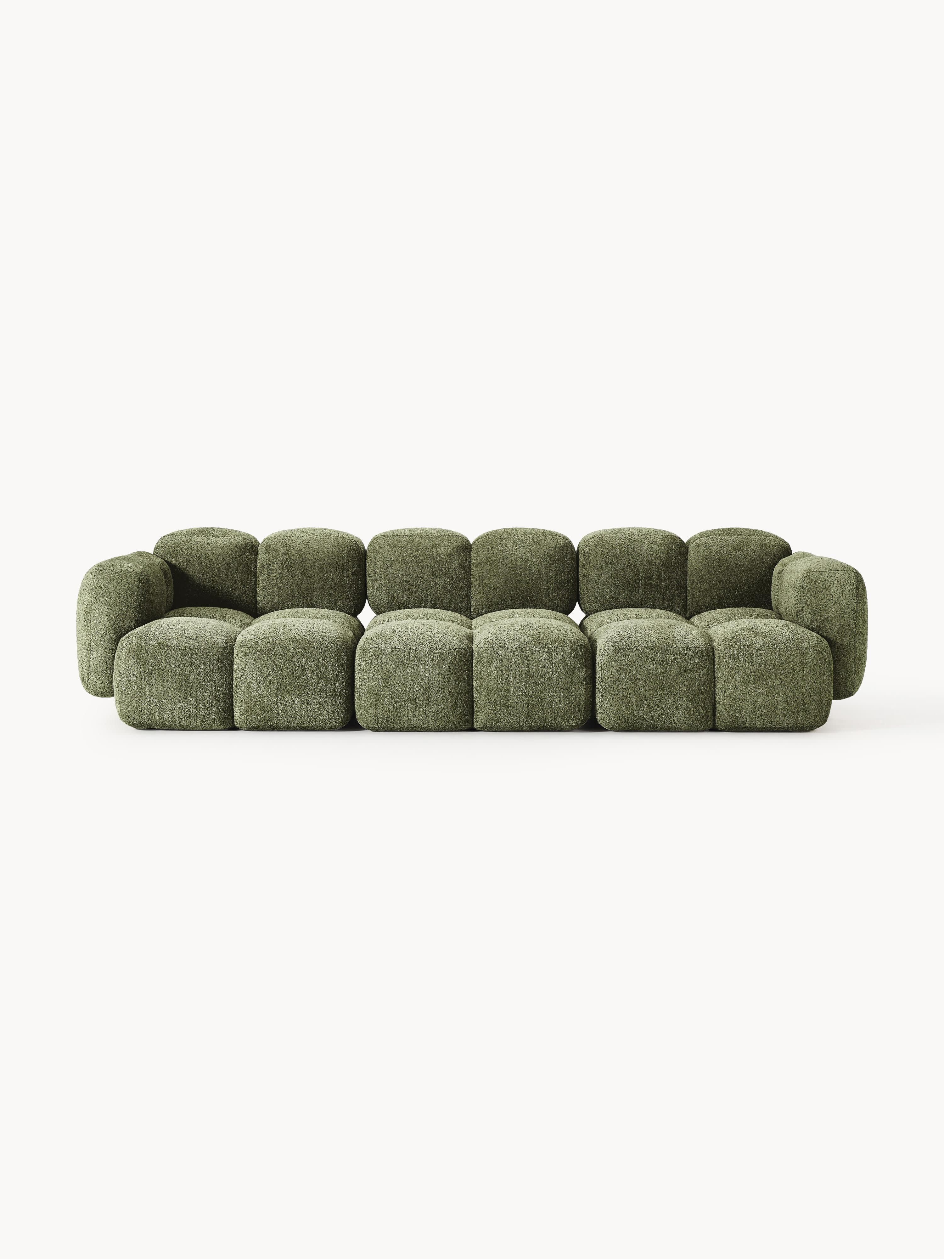 Modulares Sofa Tayla (4-Sitzer) aus Teddy-Bouclé