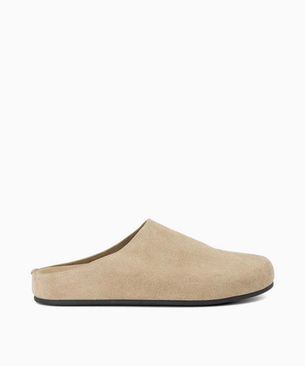 Galinna Taupe - Suede Slip-On Mules