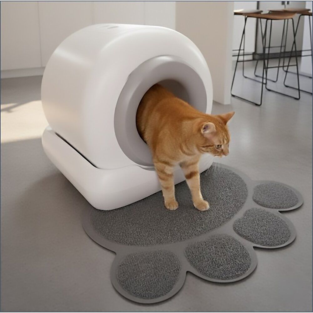 Litière auto-nettoyante pour chat plastique blanc 55x48xH50cm