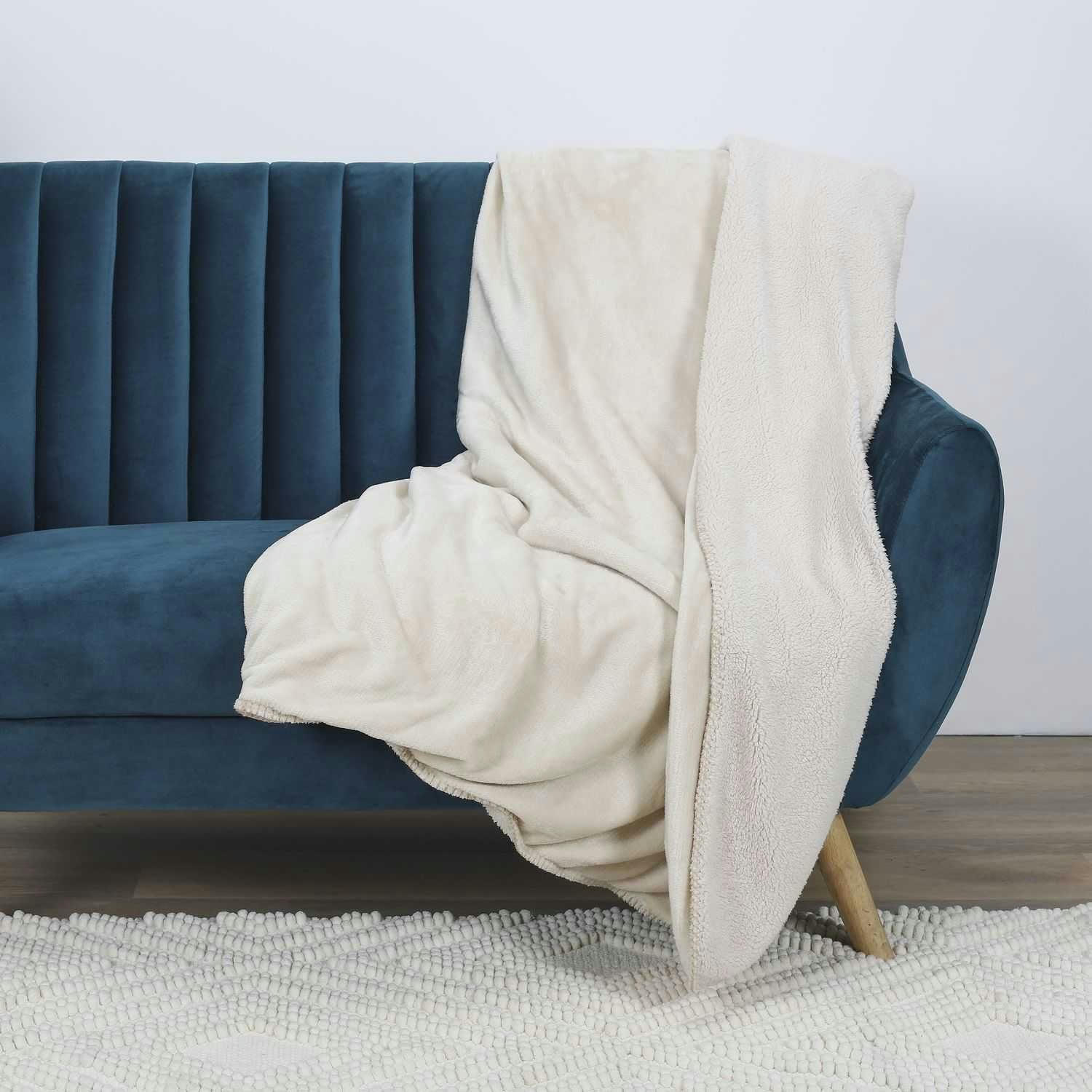 - Plaid flanelle 140x220 cm beige