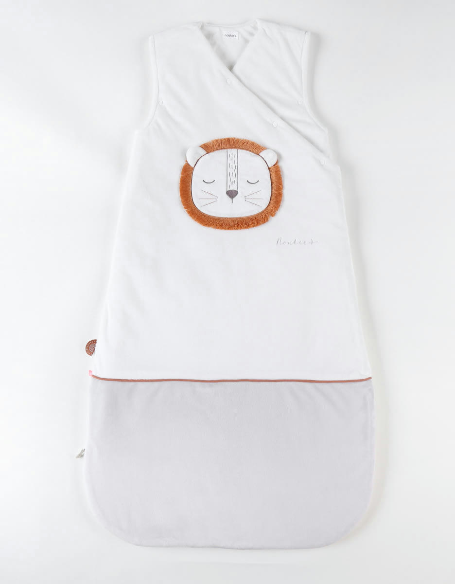 - Gigoteuse Babou en Veloudoux écru et gris clair TOG 2.0 – 3.5  100 cm