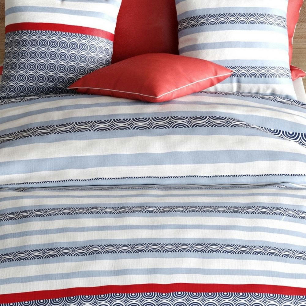 - Parure de lit 2 places coton à motifs 200x200 cm