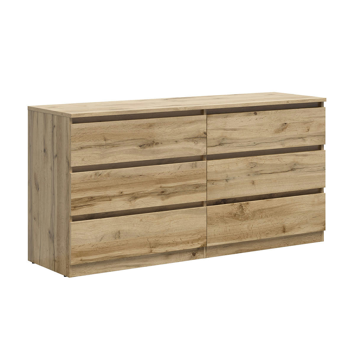 - Commode 6 tiroirs panneaux agglomérés naturel