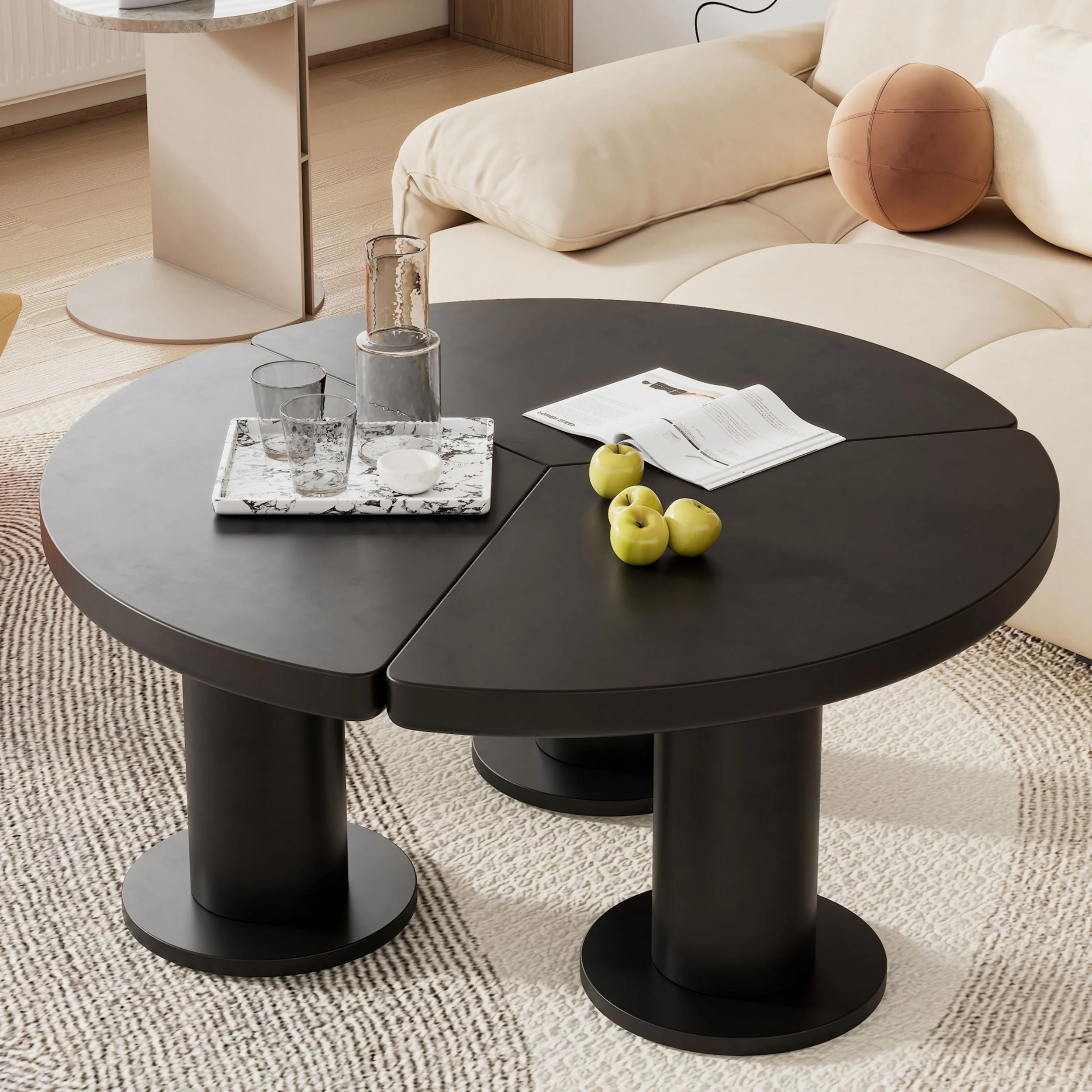 Round Petal Shaped Coffee Table