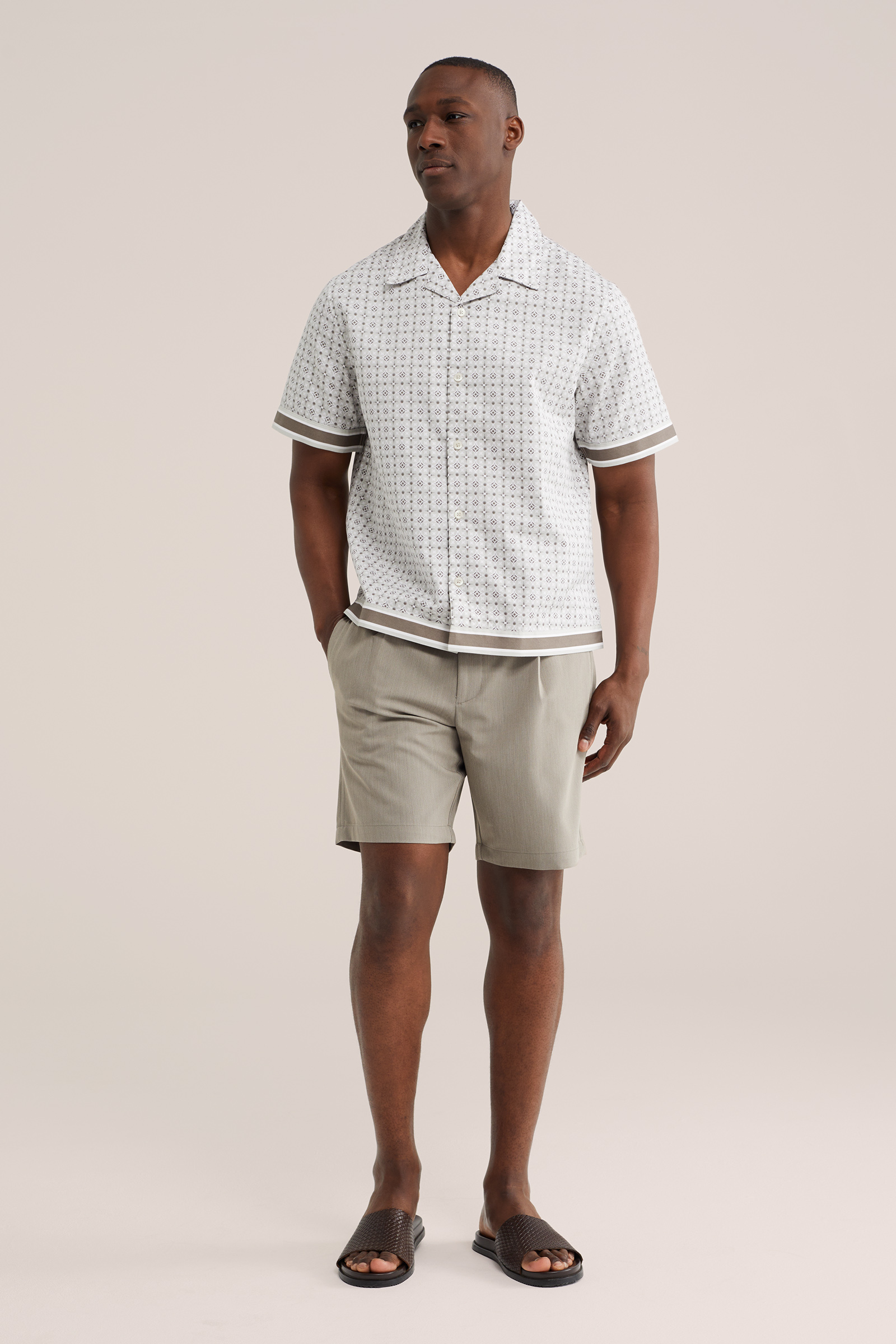 Heren relaxed fit overhemd met print