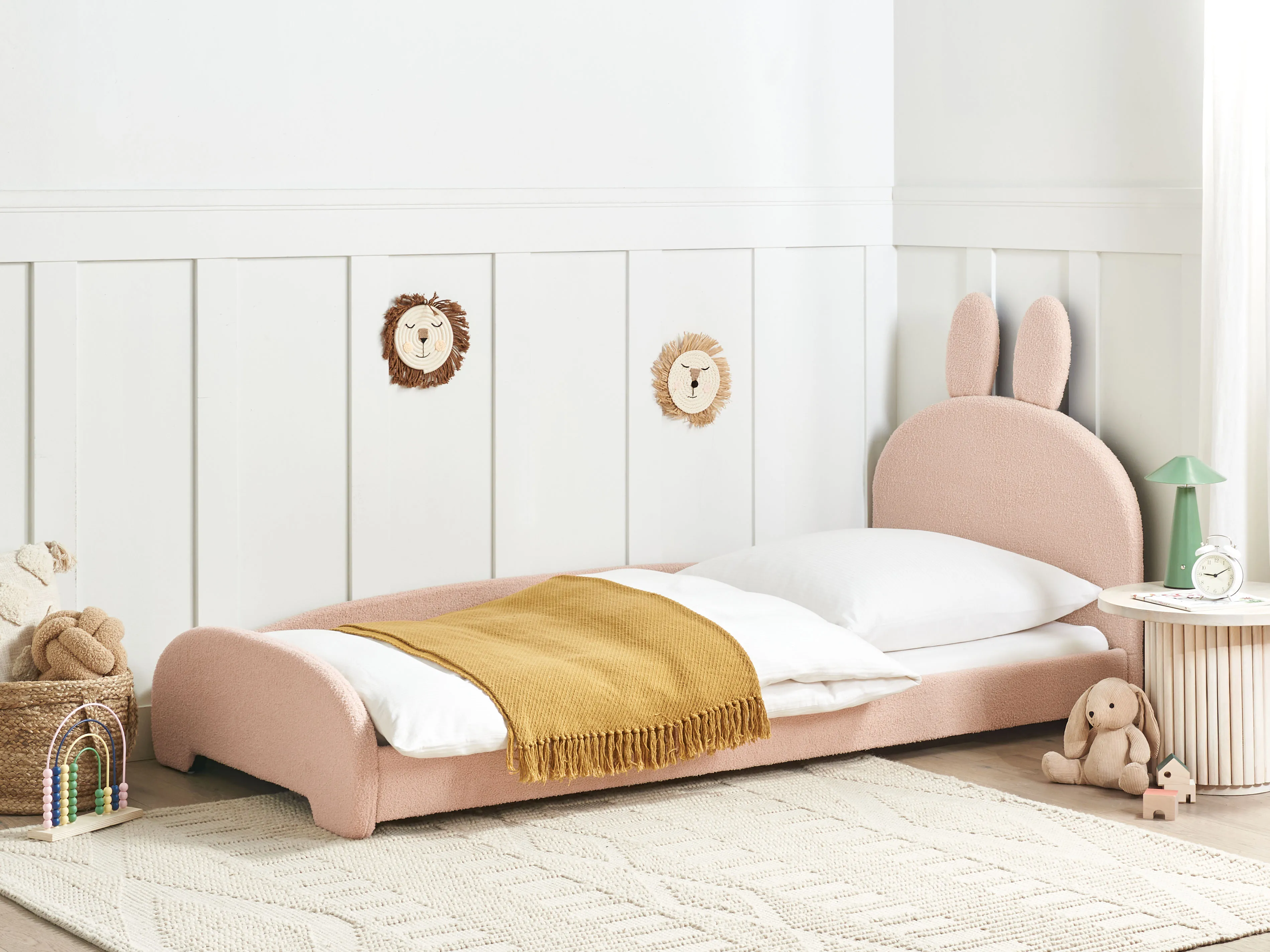 Kids Bed Rabbit Boucle PERROS 90 x 200 cm (EU Single) Beige