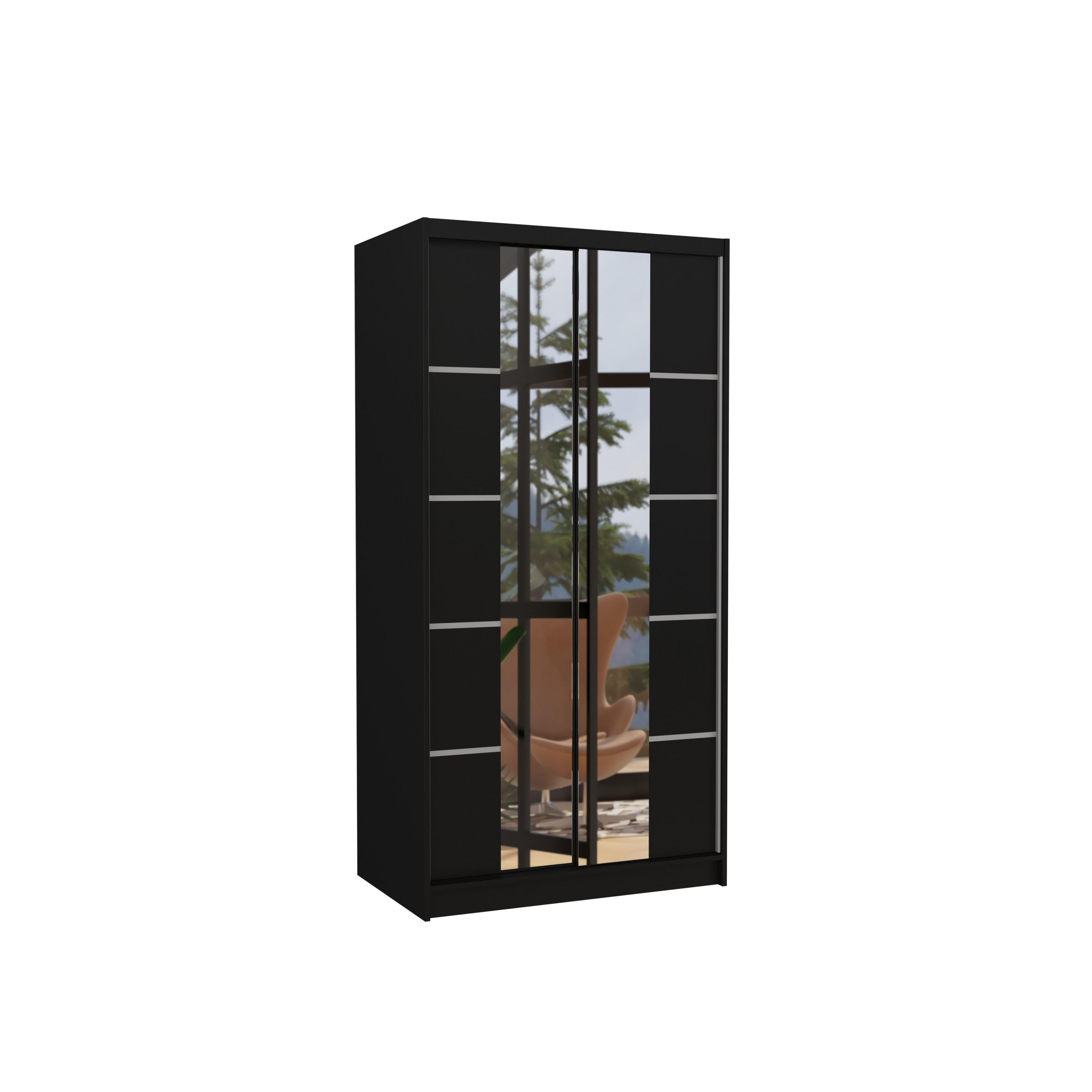 Szafa przesuwna z lustrem KSAWER 100 Black