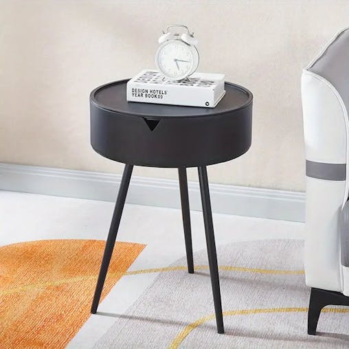 NNETM Creamy Wind Bedside Cabinet with Storage