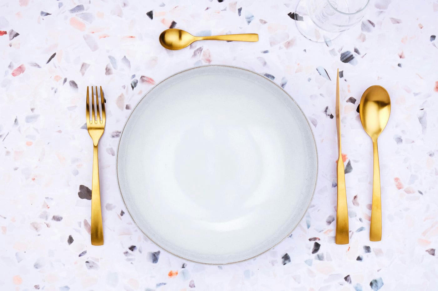 NUDE - Lot de 24 couverts de table en inox or