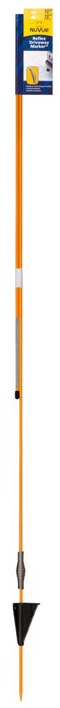 NuVue Reflex Driveway Marker with Spring Base, 72-in, Orange