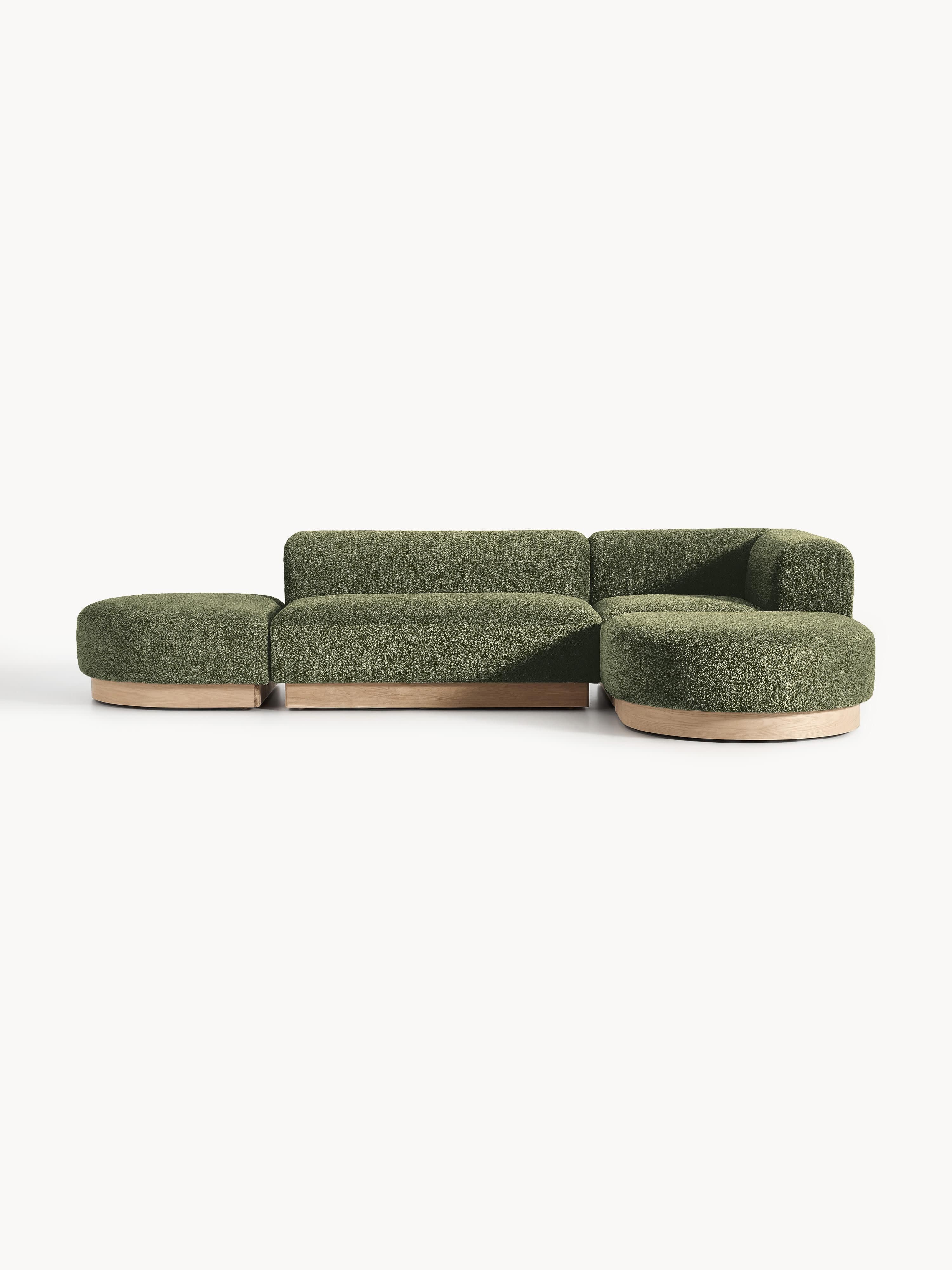 Modulares Ecksofa Natalie aus Teddy-Bouclé